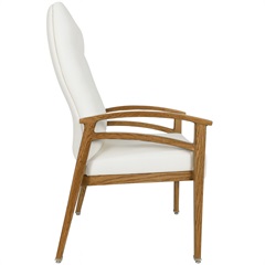 Dent Flex Back Wood-Look Metal Chair